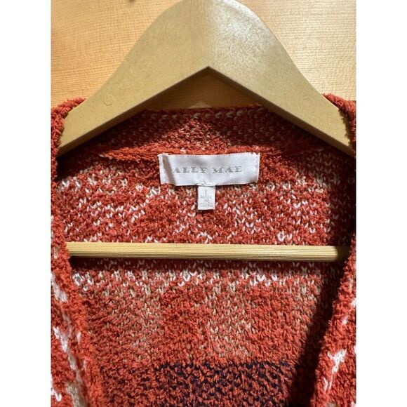 Ally Mae Southwestern Tribal Aztec Soft Acrylic Open Front Cardigan Sweater L - Picture 2 of 5